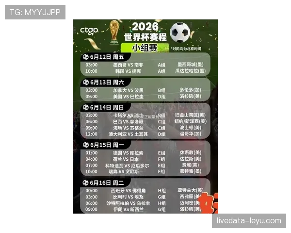 西班牙男足2026世界杯小组赛赛程安排 西班牙男足2026世界杯小组赛赛程安排